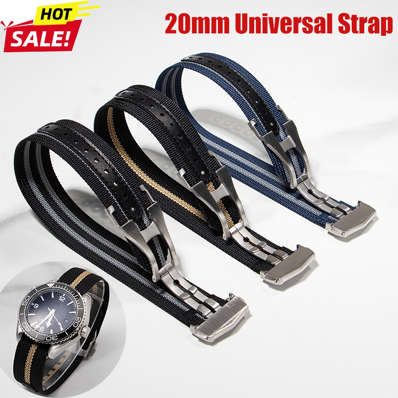 Nato Strap Nylon - Premium Ribbed Watch Band Deployant Clasp