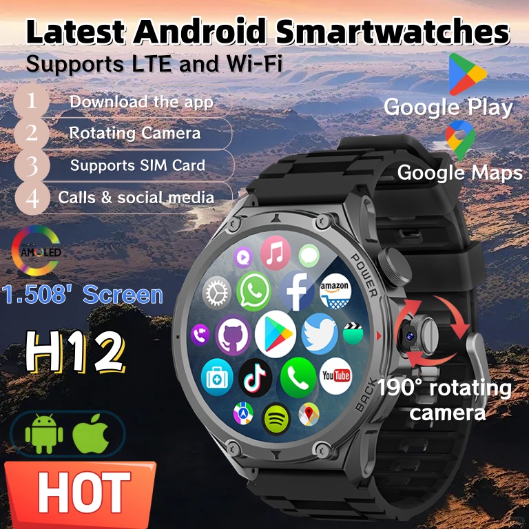 Watch Esim - Latest Model H12 Smart Watch 4G
