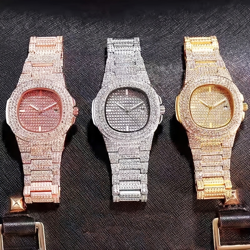 1pc Popular Hip Hop Full Artif - Minimalist Thin Watch review and price