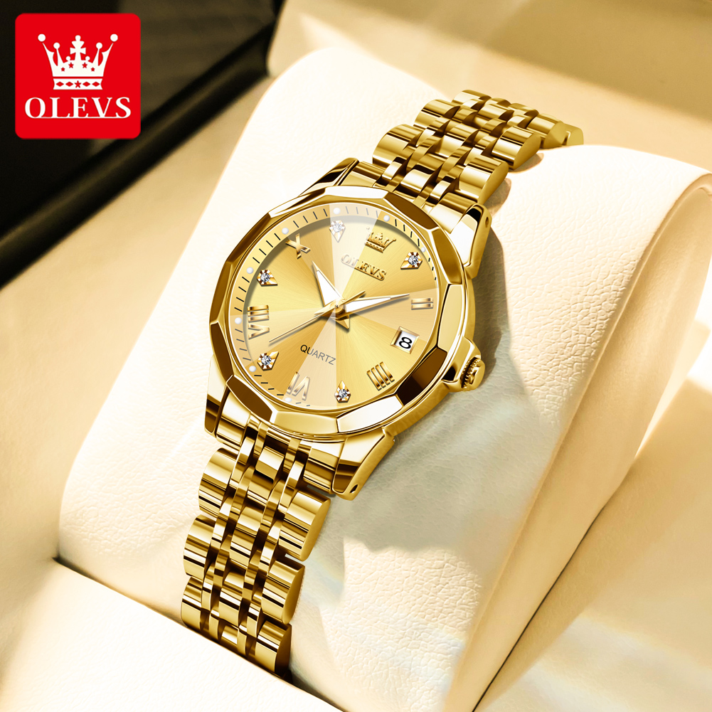 OLEVS Fashion Golden Watch for - Minimalist Thin Watch review and price