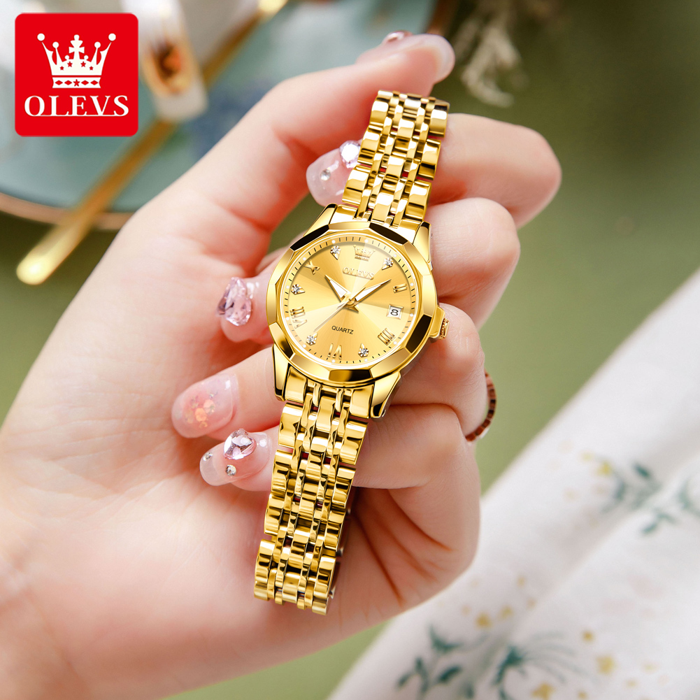 OLEVS Fashion Golden Watch for - Minimalist Thin Watch review and price