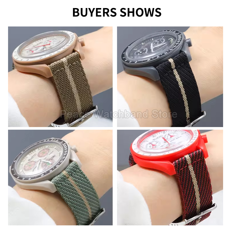 20 22mm Khaki Blue Red Nylon B - Nato Strap Nylon review and price