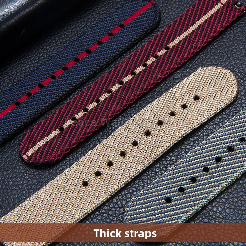 20 22mm Khaki Blue Red Nylon B - Nato Strap Nylon review and price
