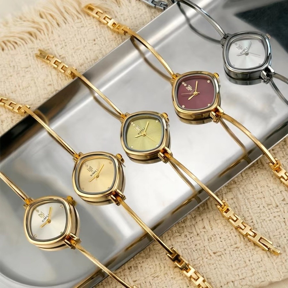 Solid Color Dial Square Bangle - Minimalist Thin Watch review and price