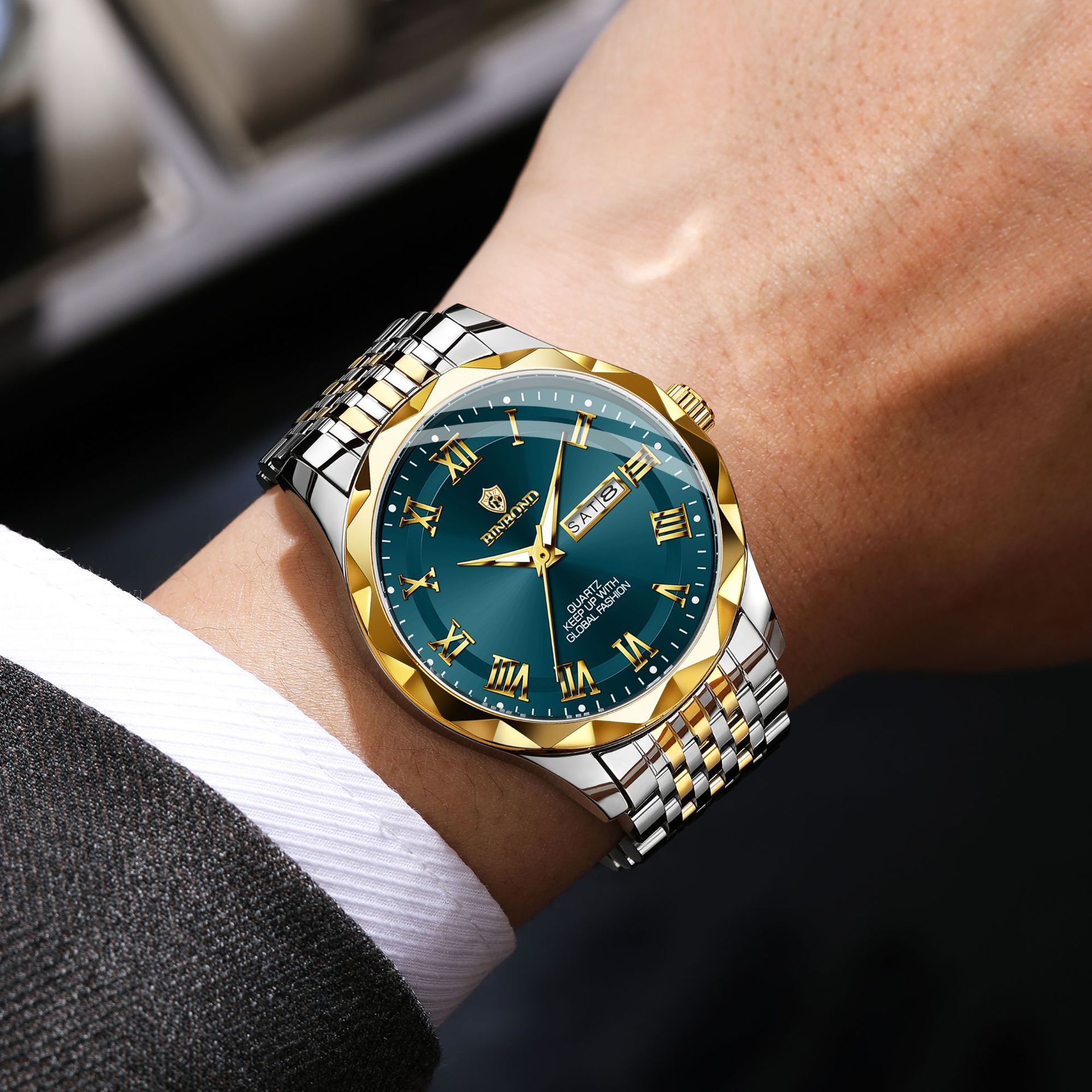 BINBOND Luxury Quartz Wristwat - Smartwatch Luxury Watches review and price