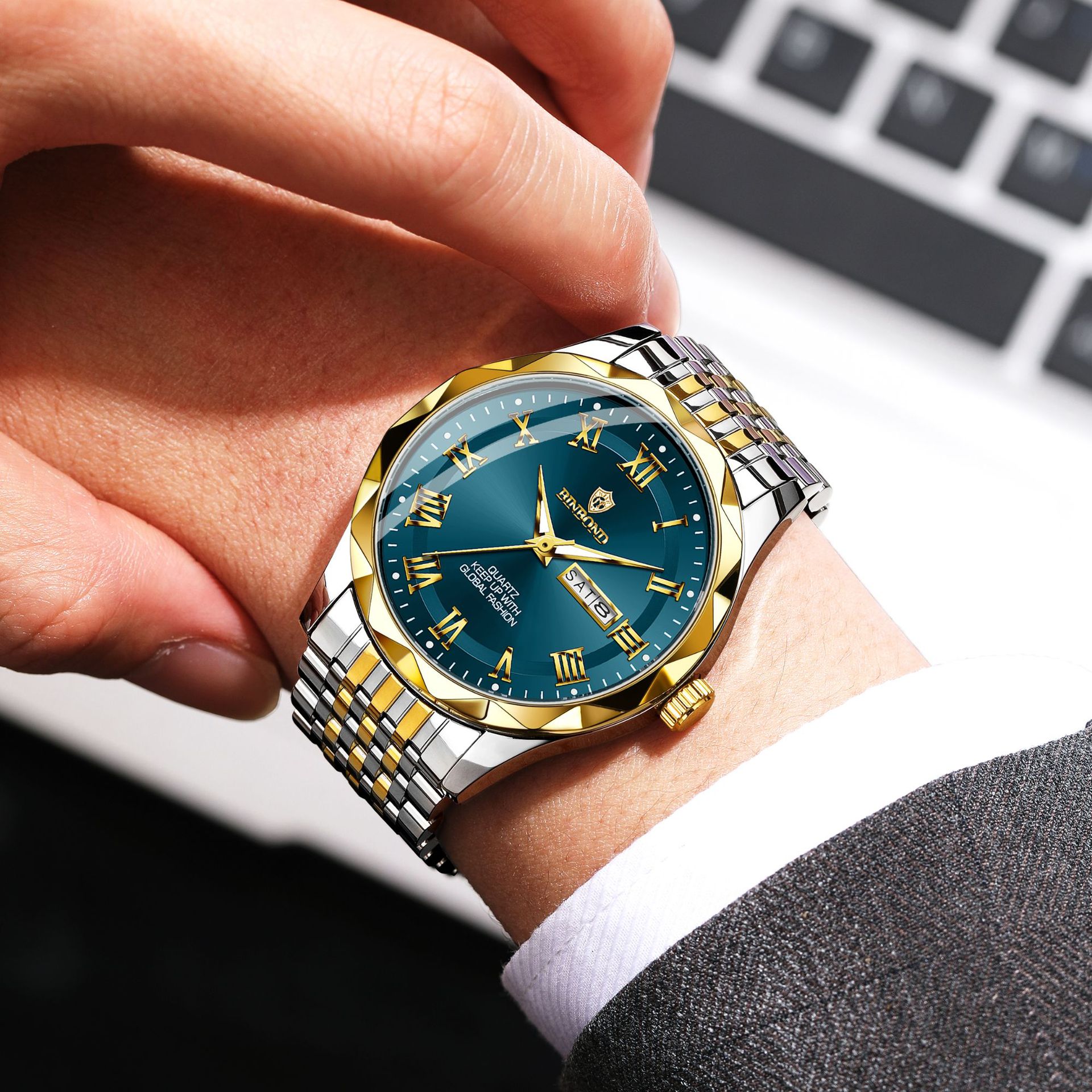 BINBOND Luxury Quartz Wristwat - Smartwatch Luxury Watches review and price